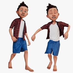 Cartoon Boy Rigged 3d Model