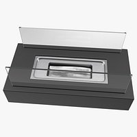Black Bio Ethanol Fireplace Switched Off