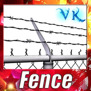 Chain Fence - Barbed Wire _ High detailed.