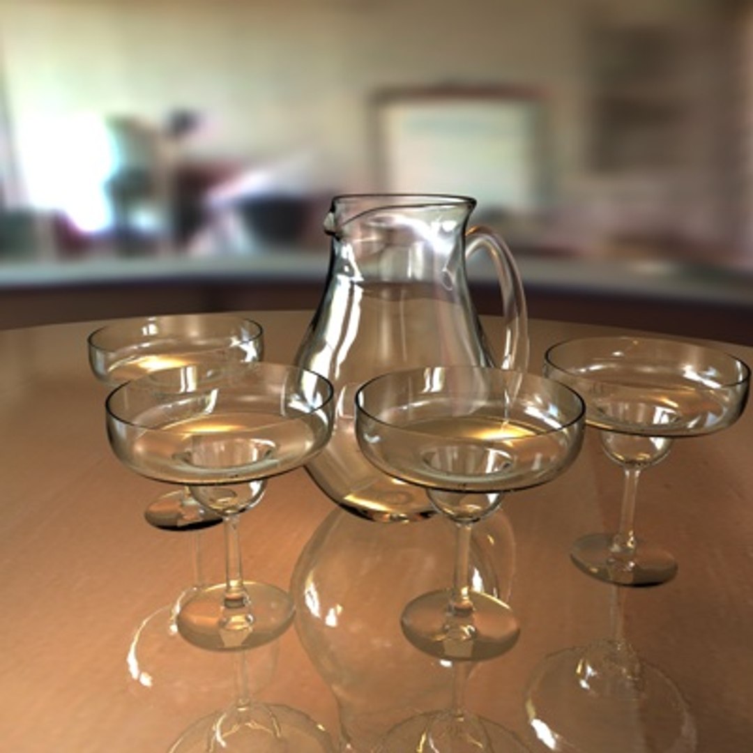 3ds Max Glass Pitcher Margarita Drink