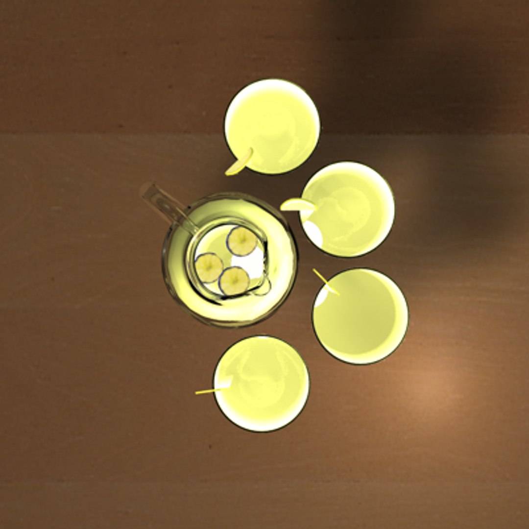 3ds Max Glass Pitcher Margarita Drink