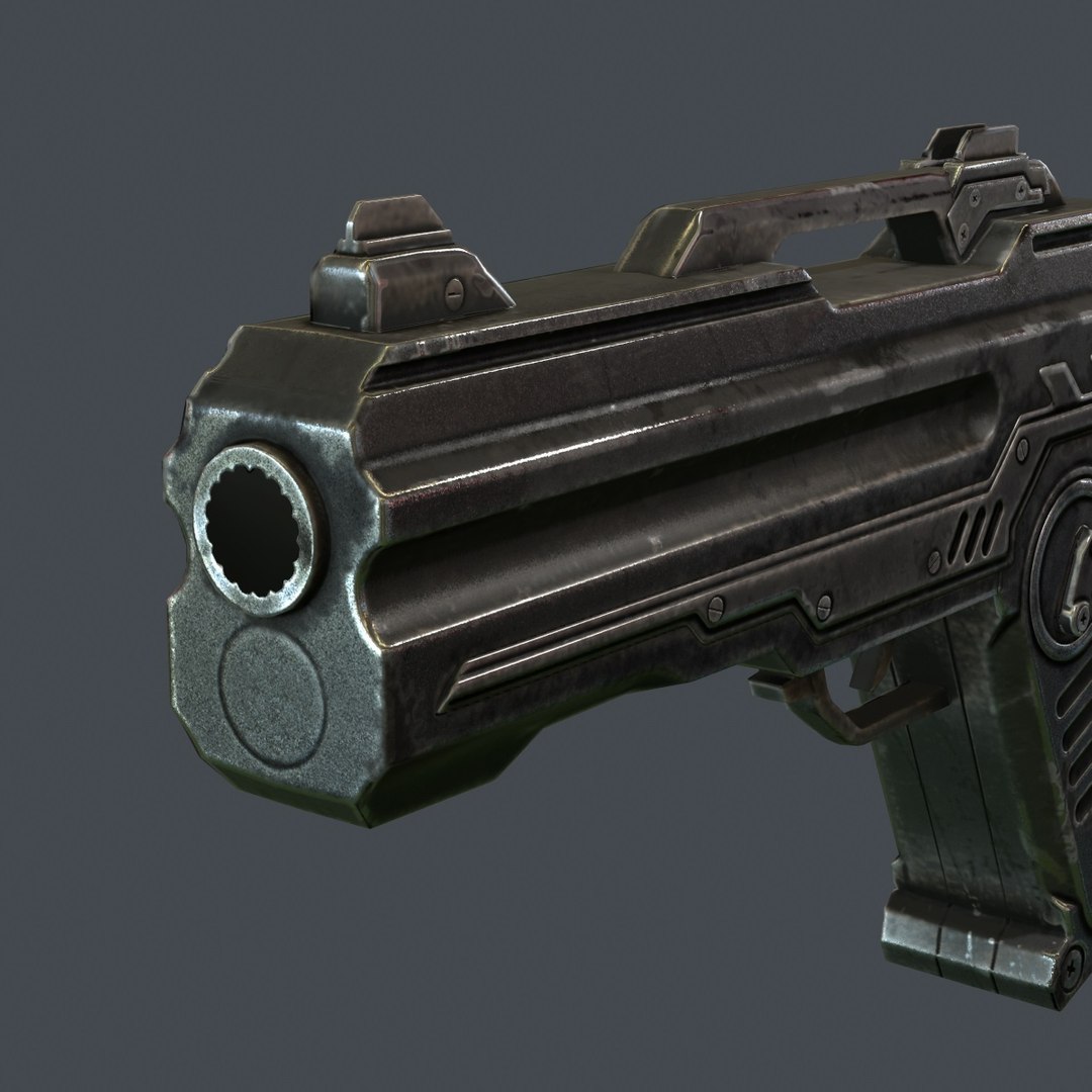 3d original scifi pistol concept