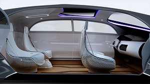 Autonomous Concept Car self drive vray with interior animated