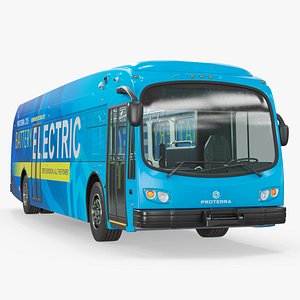 3D model Proterra ZX5 Electric Transit Bus Blue
