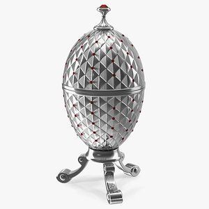 3D Faberge Egg Silver Closed model