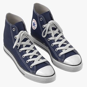 3D Basketball Shoes Dark Blue model