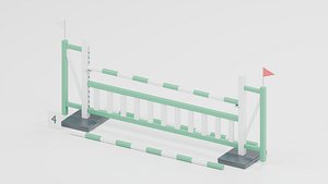 Green Gate Show Jumping Obstacle 3D Model