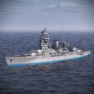 Weathered Naval Warship with Corrosion and Paint Damage Grey Used Rigged for Cinema 4D