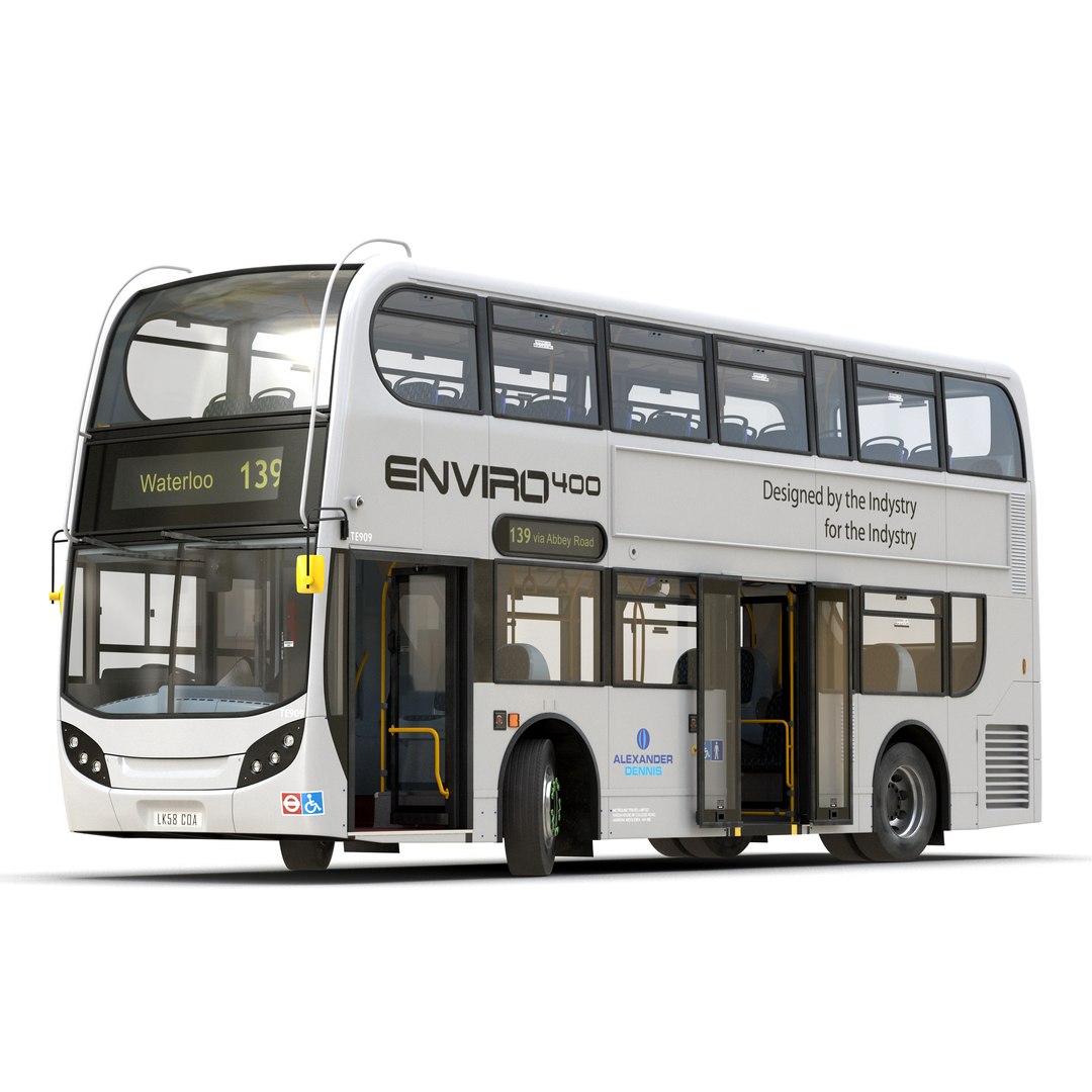 Alexander Dennis Bus Enviro400 Rigged 3D Model preview