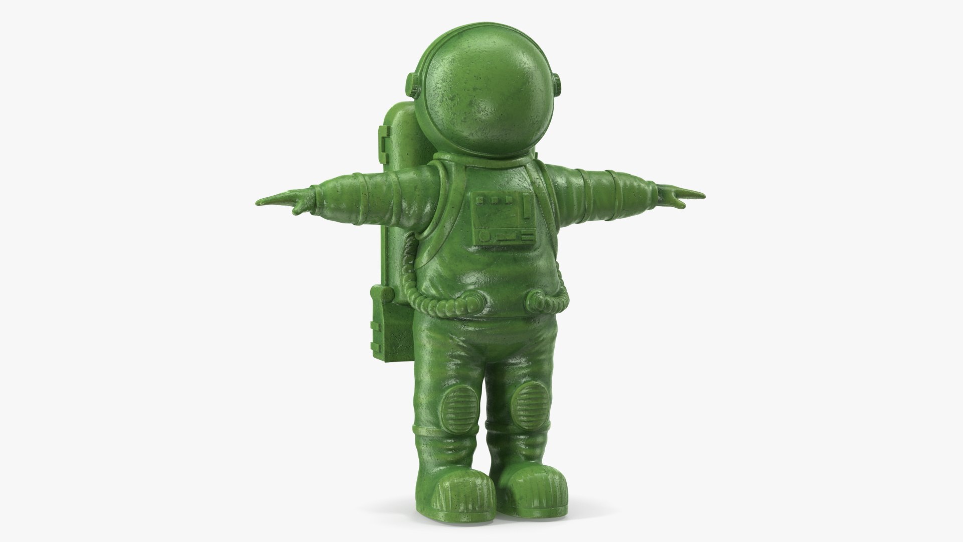 Astronaut Toy Character Green Rigged 3D model preview