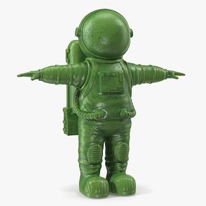Astronaut Toy Character Green Rigged model