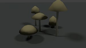 mushrooms particle 3d blend