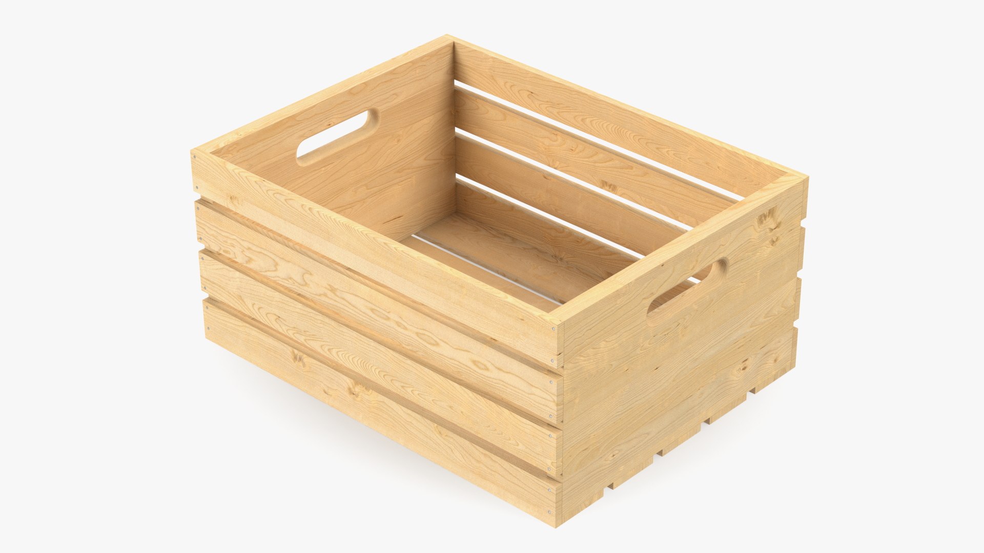 Small Low Box of Wooden Planks 3D model preview