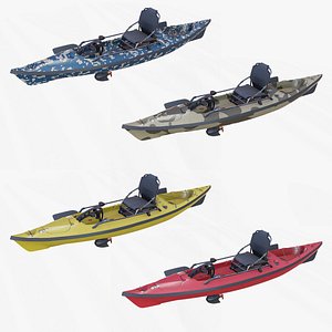3D Fishing Kayak 01 Low-poly PBR