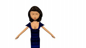 low poly woman in dress 7