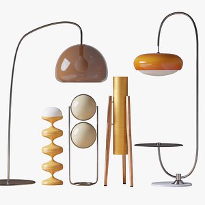 Vintage floor lamp collection 3D model