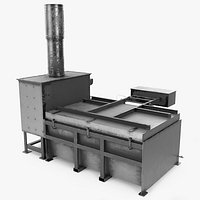 Cremation Oven for Animal Incineration Rigged for Maya