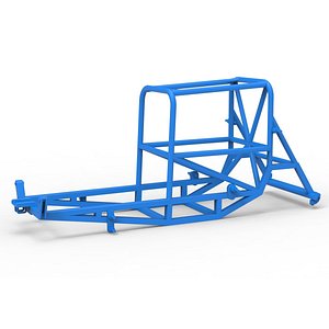 3D Frame of Vintage Supermodified stock car Version 4 Scale 1 to 25 model