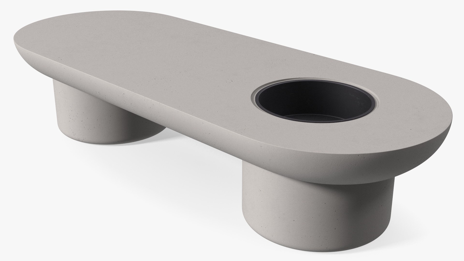 Taimi Designer Outdoor Table Bench Grey Stone 3D model preview