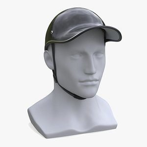 Plastic Baseball Cap Safety Helmet on Mannequin 3D model