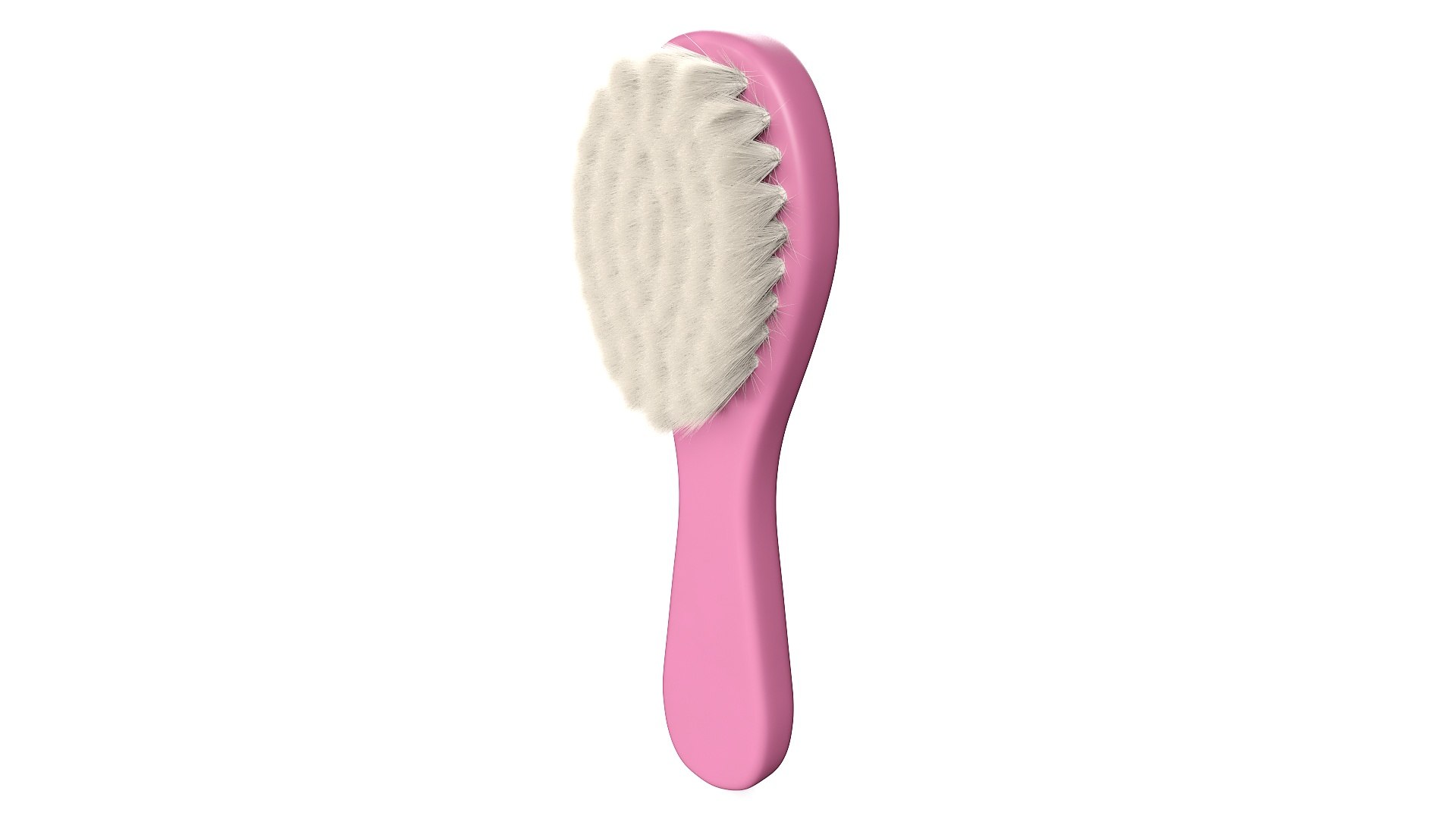 Gentle Baby Scalp Brush with Pink Handle Fur for Maya 3D model preview