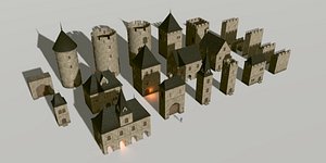 CastleBuilding set, Blender 3d