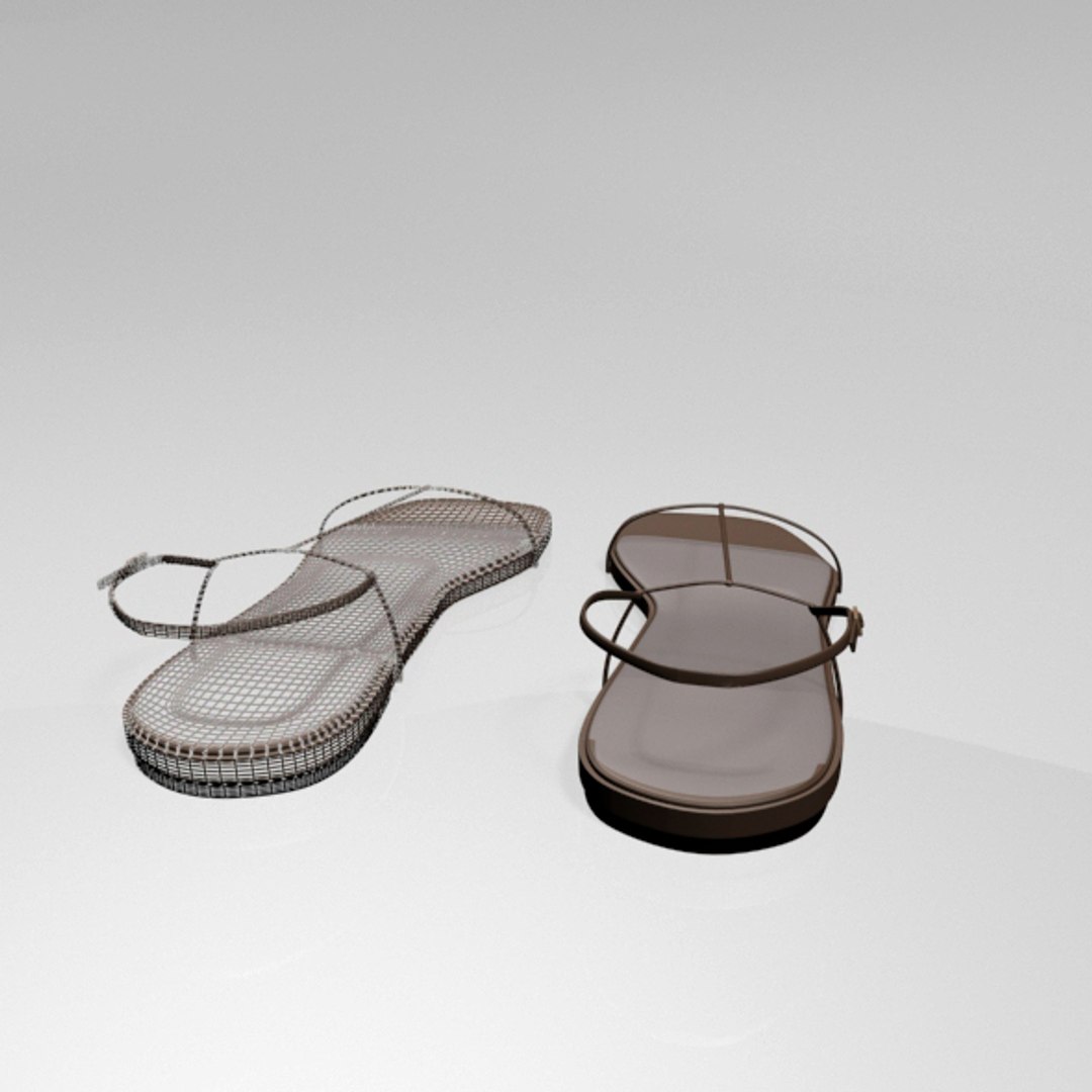 Stylish Square-toe T-strap Flat 3D Model - TurboSquid 1701460