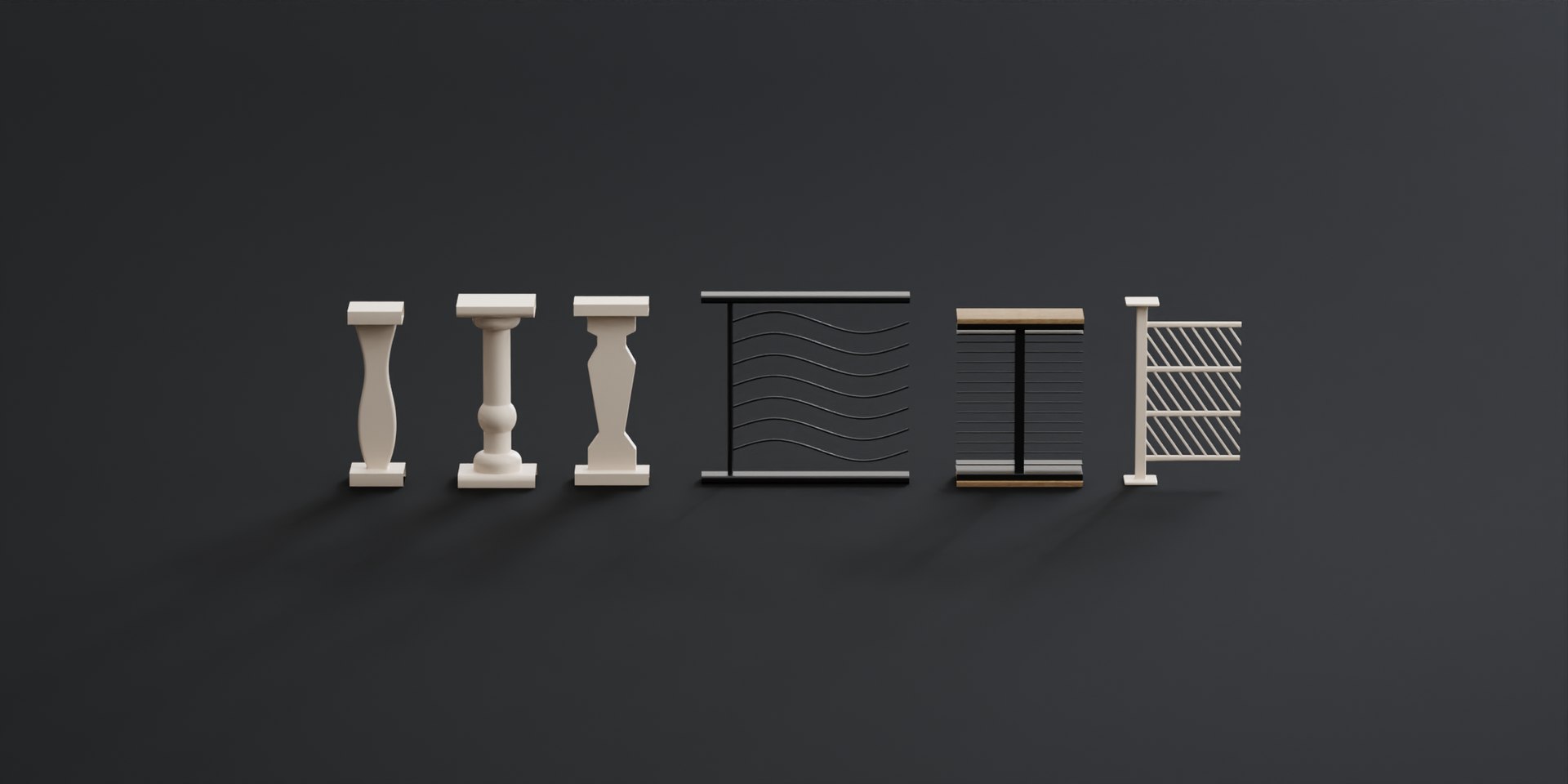 Handrail for balcony and house in 6 shapes 3D model - TurboSquid 2092147