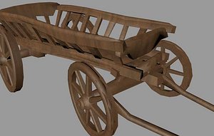 Low poly waggon cart