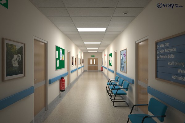 3D hospital hall model - TurboSquid 1423297