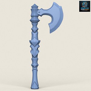 3D Fantasy Warrior Axe Print Ready 3D Model model
