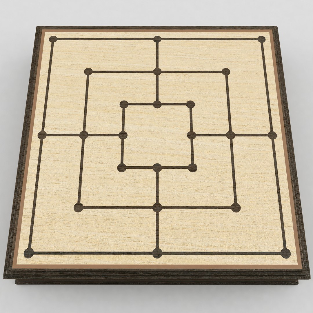 3D Nine Mens Morris Board Game model - TurboSquid 1834998