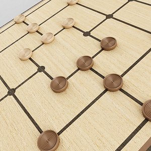 3D Nine Mens Morris Board Game model