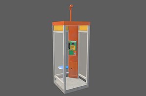 public telephone booth 3D model