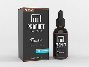 premium unscented beard oil 3D model