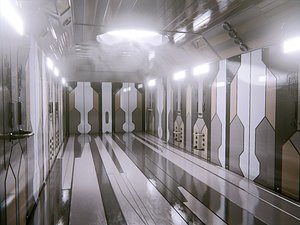 sci fi corridor space scene 3D model