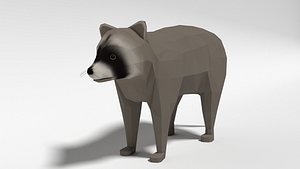 Low Poly Cartoon Raccoon