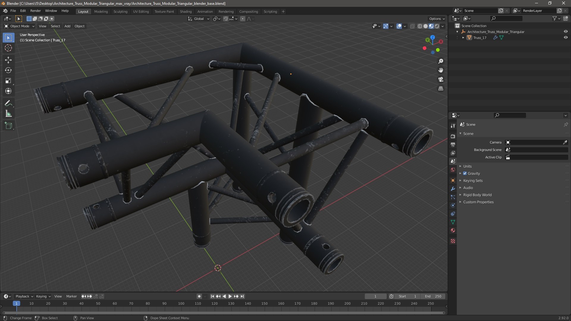Architecture Truss Modular Triangular 3D Model - TurboSquid 2265683
