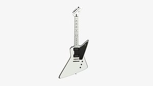 Electric Guitar F02 White - Music Instrument Design 3D model