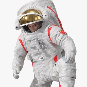 Astronaut in China Moon Spacesuit Crawling 3D model