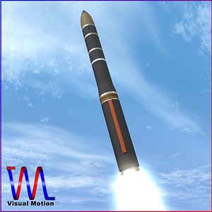 3d model of russian missile ss-29 yars
