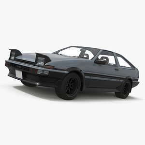 Retro Sport Hatchback 1980s Grey Simplified