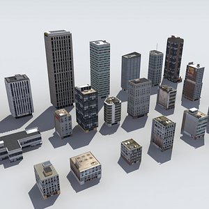 20 city buildings skyscrapers 3d 3ds
