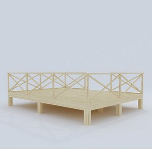 3d model terrace wood 01