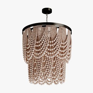 Amelia wood bead chandelier