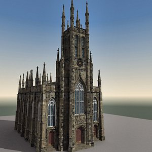 3d model of church edinburgh scene
