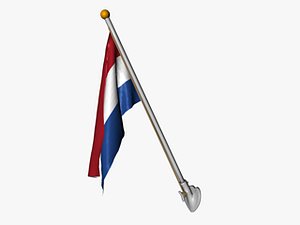 flag of the Netherlands on 25 degree pole