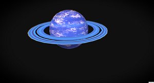 Neptun planet Low Poly AR VR mobile