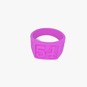Blush Satin Pink Plastic Ring 54 3D Model