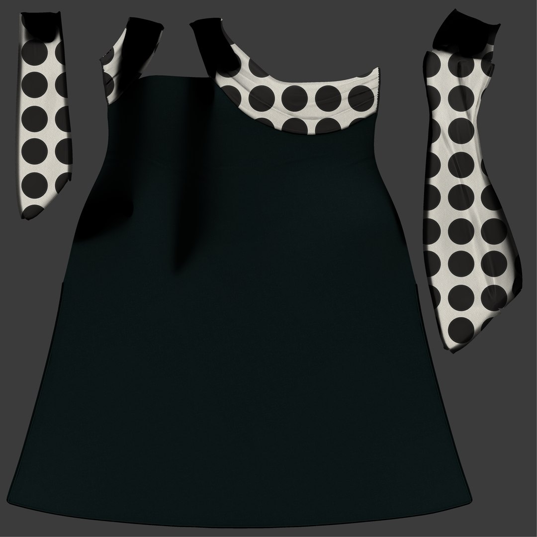 Asymmetric Gown With Showy Bow 3D model - TurboSquid 1974861